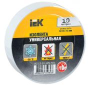 Изолента ПВХ 0.13х15мм (рул.10м) бел. IEK UIZ-13-10-10M-K01