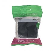 Выключатель 2-кл. ОП Blanca 10А IP20 (сх. 5) 250В с изолир. пластиной антрацит SE BLNVA105016