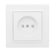 Розетка 1-м СП Минск 10А IP20 без заземл. защ. шторки бел. Basic EKF ERR10-022-100