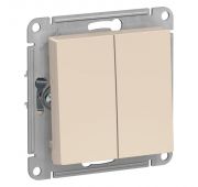 Выключатель 2-кл. СП AtlasDesign 10А IP20 (сх. 5) 10AX механизм беж. SE ATN000251