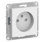 Розетка 1-м СП AtlasDesign 16А IP20 без заземл. защ. шторки механизм бел. SE ATN000149