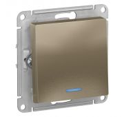 Выключатель 1-кл. СП AtlasDesign 10А IP20 (сх. 1а) 10AX с подсветкой механизм шампань SE ATN000513