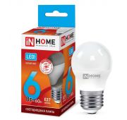 Лампа светодиодная LED-ШАР-VC 6Вт шар 4000К нейтр. бел. E27 570лм 230В IN HOME 4690612020532