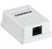 Розетка компьютерная 1-м ОП RJ45 кат.5E UTP GENERICA CS2-1C5EU-12-G
