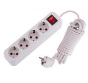 Удлинитель 4х5м с заземл. 16А IP20 Lila с выкл. LEZARD 720-0405-402