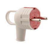 Вилка Accessories с заземл. с ручкой бел./красн. LEZARD 715-0201-602