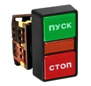 Кнопка AS-22N «Пуск-Стоп» прямоугольная 220В NO+NC EKF pbn-as-rec