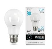 Лампа светодиодная Elementary 7Вт A60 грушевидная 4100К нейтр. бел. E27 540лм GAUSS 23227A