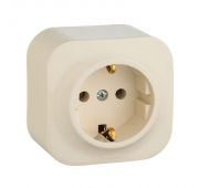 Розетка 1-м ОП Quteo 16А IP20 2P+E с заземл. без защ. шторок сл. кость Leg 782241