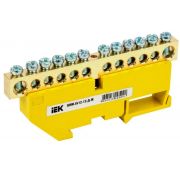 Шина PE «земля» на DIN-изол. ШНИ-8х12-12-Д-Ж IEK YNN10-812-12D-K05