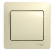 Выключатель 2-кл. СП Glossa 10А IP20 (сх. 5) 10AX в сборе беж. SE GSL000252
