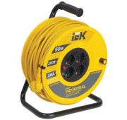 Удлинитель на катушке 4х50м с заземл. 16А IP20 Industrial УК50 3х1.5 термозащита IEK WKP15-16-04-50