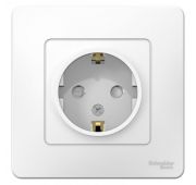 Розетка 1-м СП Blanca 16А IP20 250В с заземл. защ. шторки бел. SE BLNRS001111