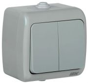 Выключатель 2-кл. 1п ОП Aquatic 10А IP54 ВС-20-2-0-А сер. IEK EVA20-K03-10-54