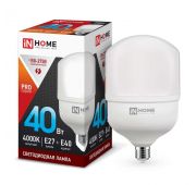 Лампа светодиодная высокомощная LED-HP-PRO 40Вт цилиндр 4000К нейтр. бел. E27 3800лм 230В с адаптером E40 IN HOME 4690612031095