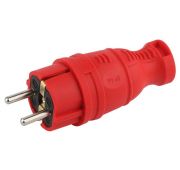 Вилка прямая V8-RED-IP44 16А IP44 з/з каучук красн. Эра Б0044547