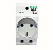Розетка модульная РМ-102 16А 220В 2P+PEN на DIN-рейку DEKraft 18012DEK