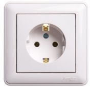Розетка 1-м СП W59 16А IP20 с заземл. без защ. шторок бел. SE RS16-154-18