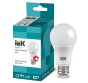 Лампа светодиодная Eco 15Вт A60 грушевидная 4000К нейтр. бел. E27 230В IEK LLE-A60-15-230-40-E27