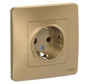 Розетка 1-м СП Blanca 16А IP20 250В с заземл. без защ. шторок титан SE BLNRS001014