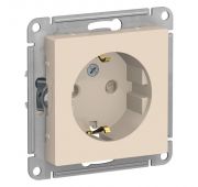 Розетка 1-м СП AtlasDesign 16А IP20 с заземл. защ. шторки механизм беж. SE ATN000245