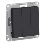 Выключатель 3-кл. СП AtlasDesign 10А IP20 (сх. 1+1+1) 10AX механизм карбон SE ATN001031