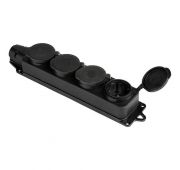 Колодка 4-м 16А IP44 2P+PE 230В с защ. крышками каучук Basic EKF RPS-020-16-230-44