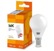 Лампа светодиодная Eco G45 7Вт шар 3000К тепл. бел. E14 630лм 230-240В IEK LLE-G45-7-230-30-E14