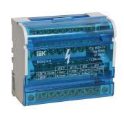 Шина на DIN-рейку в корпусе (кросс-модуль) ШНК 4х11 3L+PEN IEK YND10-4-11-125