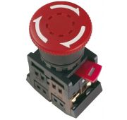 Кнопка «Грибок» AE-22 d22мм 1з+1р 240В с фиксацией красн. IEK BBG10-AE-K04
