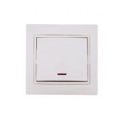 Выключатель 1-кл. СП Mira 10А IP20 с подсветкой со вставкой крем. LEZARD 701-0303-111