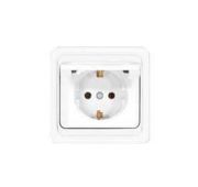 Розетка 1-м СП Валери 16А IP20 с заземл. с крышкой бел. UNIVersal В0029