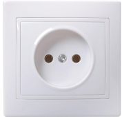 Розетка 1-м СП Кварта 10А IP20 без заземл. без защ. шторок бел. IEK ERK13-K01-10-DM