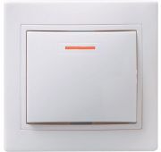 Выключатель 1-кл. СП Кварта 10А IP20 ВС10-1-1-КБ с индикацией бел. IEK EVK11-K01-10-DM