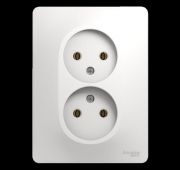Розетка 2-м СП Glossa 16А IP20 без заземл. бел. SE GSL000120