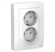 Розетка 2-м СП Blanca 16А IP20 250В с заземл. защ. шторки бел. SE BLNRS001121