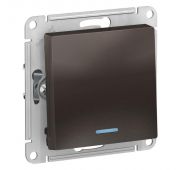 Выключатель 1-кл. СП AtlasDesign 10А IP20 (сх. 1а) 10AX с подсветкой механизм мокко SE ATN000613