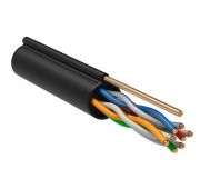 Кабель витая пара F/UTP кат.5E 4х2х24AWG solid CU LDPE Outdoor трос черн. (м) GENERICA BC3-C5E04-359-305-G