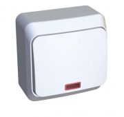 Выключатель 1-кл. ОП Этюд 10А IP20 с подсветкой бел. SE BA10-005B