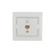 Розетка компьютерная 1-м СП Mira RJ45 бел./бел. LEZARD 701-0202-139