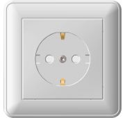 Розетка 1-м СП W59 16А IP20 с заземл. защ. шторки в сборе бел. SE RS16-152-18