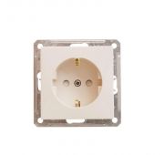 Розетка 1-м СП W59 16А IP20 с заземл. защ. шторки механизм сл. кость SE RS16-152-2-86