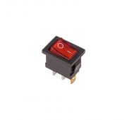 Выключатель клавишный 250В 6А (3с) ON-OFF красн. с подсветкой Mini (RWB-206; SC-768) Rexant 36-2150