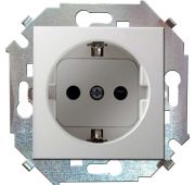 Розетка 1-м СП Simon 15 16А IP20 250В с заземл. Schuko защ. шторки винтов. клеммы механизм бел. Simon 1591443-030