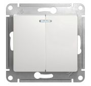Выключатель 2-кл. СП Glossa 10А IP20 (сх. 5а) 10AX с подсветкой механизм бел. SE GSL000153