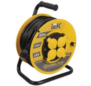 Удлинитель на катушке 4х50м с заземл. 16А IP44 Industrial plus УК50 3х1.5 термозащита IEK WKP15-16-04-50-44