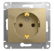 Розетка 1-м СП Glossa 16А IP20 с заземл. механизм титан SE GSL000443