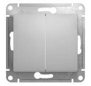 Выключатель 2-кл. СП Glossa 10А IP20 (сх. 5) 10AX механизм алюм. SE GSL000351