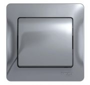 Выключатель 1-кл. СП Glossa 10А IP20 (сх. 1) 10AX в сборе алюм. SE GSL000312