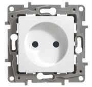 Розетка 1-м СП Etika 16А IP31 250В 2P без заземл. защ. шторки немецк. стандарт винтов. клеммы механизм бел. Leg 672234